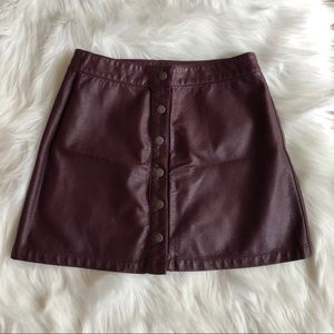 Burgundy A-line skirt